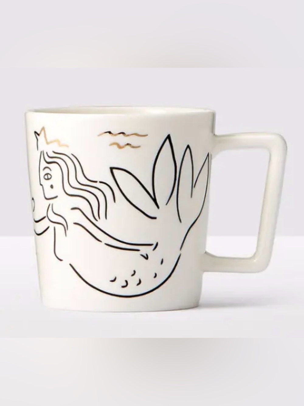 Starbucks Siren Mermaid Anniversary Collection Etched Gold Coffee Tea Mug Cup